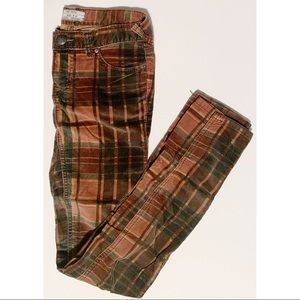 Free People Plaid Corduroys